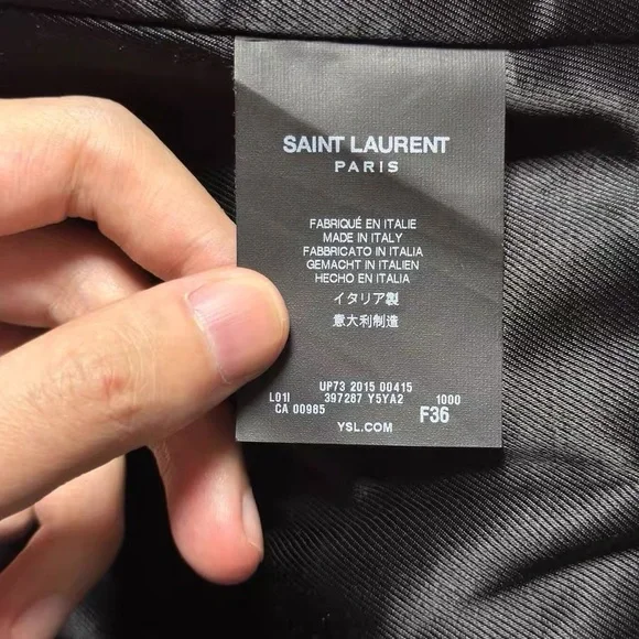 ❌sold❌Authentic Saint Laurent Black Leather Moto Jacket - Picture 7 of 8